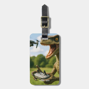 Étiquette À Bagage Forêt de drones de Dinosaures mignons Imaginaires