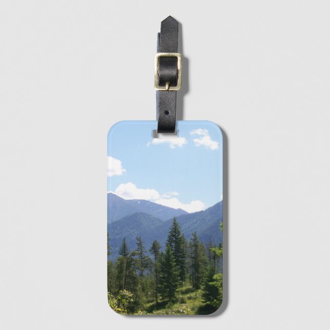 Étiquette À Bagage Forêt et Montana Vue Pittoresque (Devant Vertical)