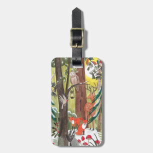 Étiquette À Bagage Forêt verte avec des animaux boisés