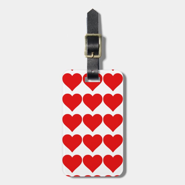 Étiquette À Bagage Forme de cœur rouge amour classique minimalisme (Devant Vertical)