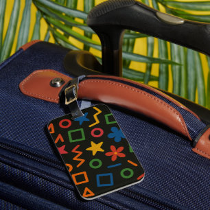 Étiquette À Bagage Formes Abstraites Géométriques Étoilées Colorées e