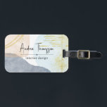 Étiquette À Bagage Formes d'aquarelle Pastel Abstrait Pain d'or<br><div class="desc">Abstrait Pastel Watercolor Shapes Gold Foil étiquette bagage parfait pour les designers d'intérieur,  consultant,  directeur artistique,  professionnels,  directeur marketing. Il est décoré d'un bleu doux,  de teintes pastel crème pêche et de quelques traits de feuille d'or pour une ambiance chic.</div>