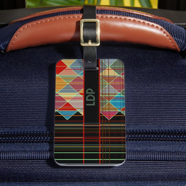 Étiquette À Bagage Formes triangulaires triangulaires avec initiales  (Insitu Rectoal 2)