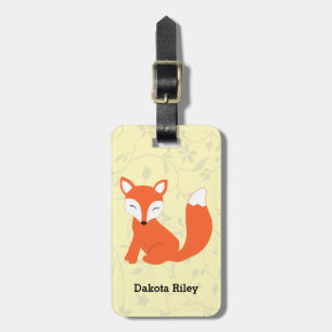 Étiquette À Bagage Fox mignon de bébé de région boisée