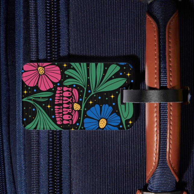 Étiquette À Bagage Foxtrot Delta Tango Flower Boho (Verso Insitu 2)