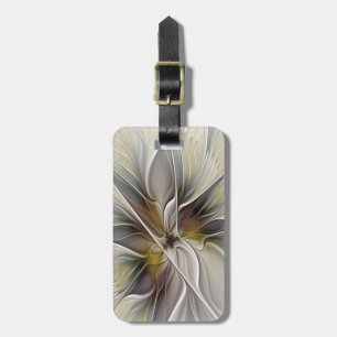 Étiquette À Bagage Fractal floral, fleur de fantaisie aux couleurs de