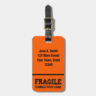 Étiquette À Bagage Fragile, manipulez avec soin, orange