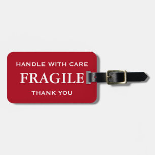 Étiquette À Bagage Fragiles blancs rouge foncé manipulent avec le