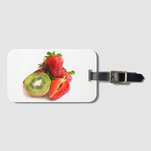 Étiquette À Bagage Fraise et kiwi (Devant Horizontal)