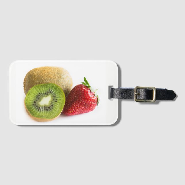 Étiquette À Bagage Fraise et kiwi (Devant Horizontal)