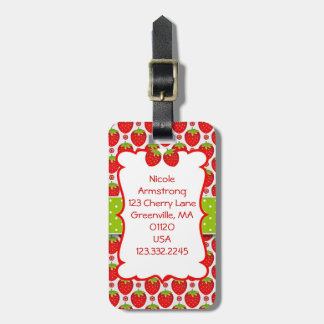 Étiquette À Bagage Fraise mignonne Girly et personnalisée