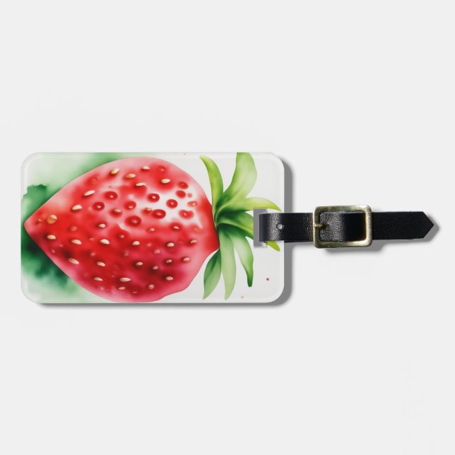 Étiquette À Bagage Fraise vive (Devant horizontal)