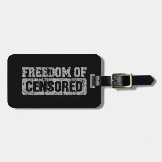 Étiquette À Bagage Freedom of Speech Maybe (Devant horizontal)