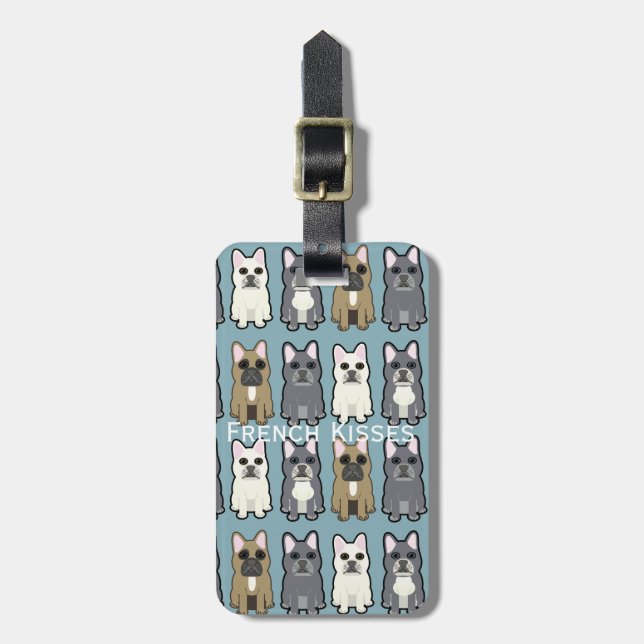 Étiquette À Bagage French Kisses, Frenchies (Devant Vertical)