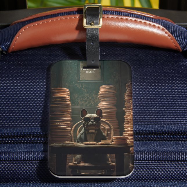 Étiquette À Bagage Frenchie's Bank : Biscuit Baron Art Print (Insitu Rectoal 2)