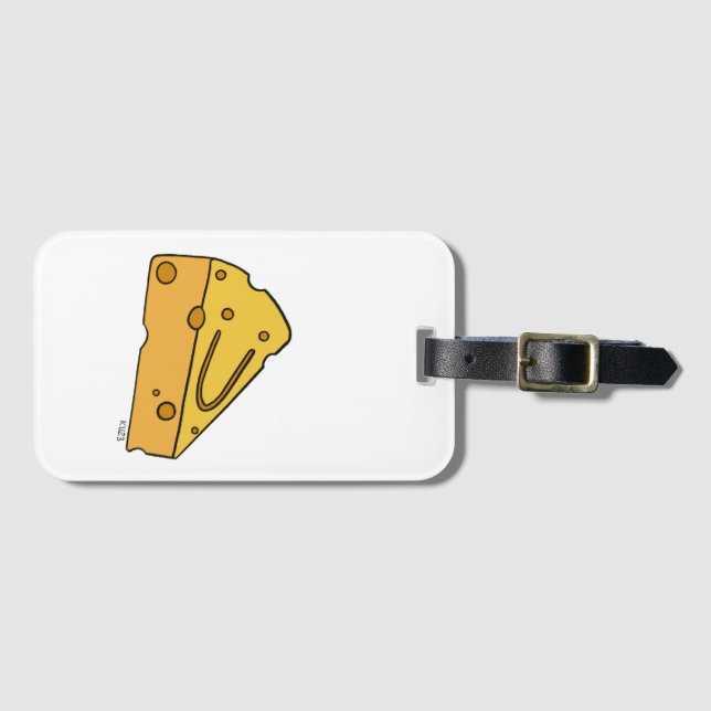 Étiquette À Bagage Fromage mignon qui fait la gueule de bonheur (Devant Horizontal)