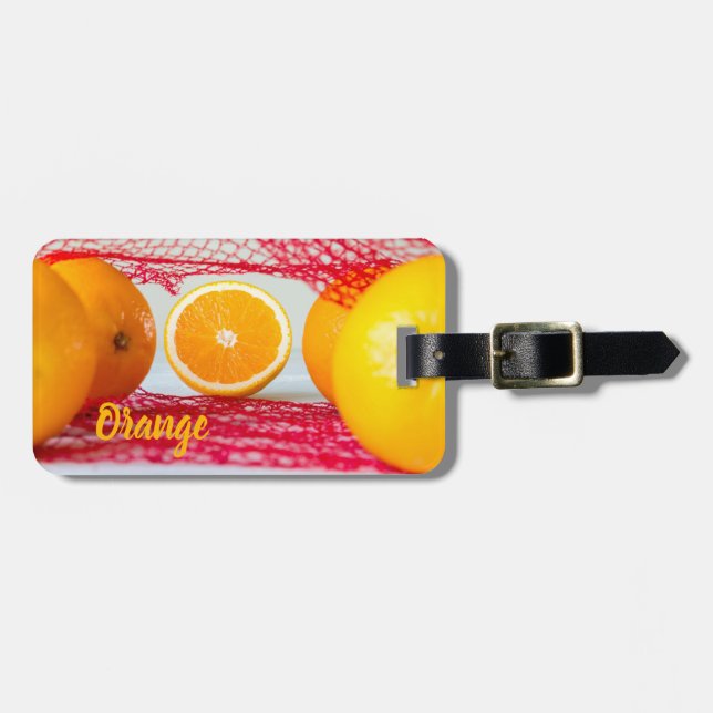 Étiquette À Bagage Fruit orange pour végétalien et végétalien (Devant horizontal)