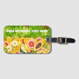 Étiquette À Bagage Fruit Tropical Texte Personnalisé