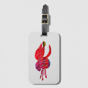 Étiquette À Bagage Fuchsia abstraite aquarelle florale