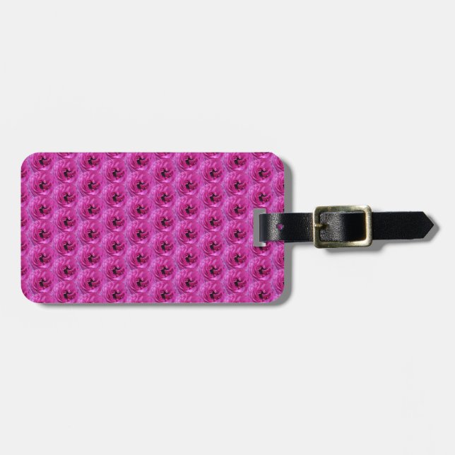 Étiquette À Bagage Fuchsia Ranunculus - Design Floral moderne (Devant horizontal)