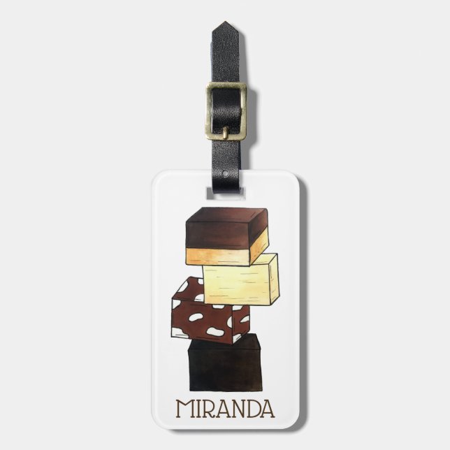 Étiquette À Bagage Fudge Stack Confection Confection Sucres de confis (Devant Vertical)