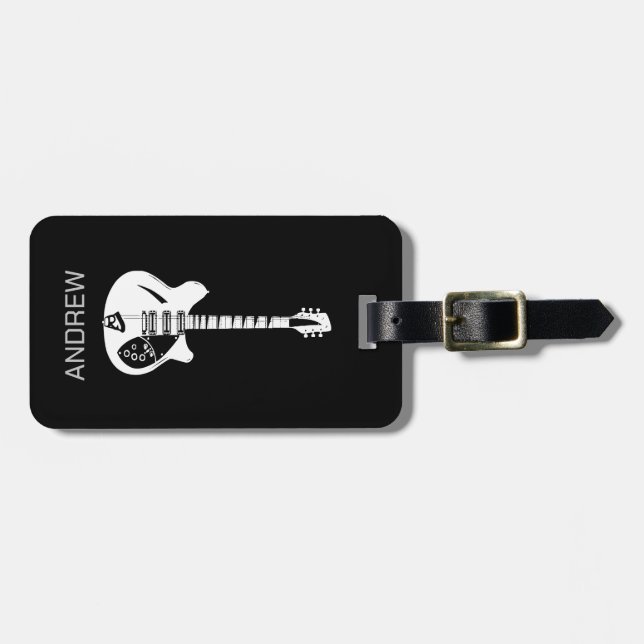 Étiquette À Bagage Funky Psychedelic Guitare Pop Art instrument de mu (Devant horizontal)