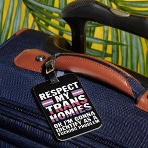 Étiquette À Bagage Funky Respect My Trans Homies Gay pride Mois LGBT