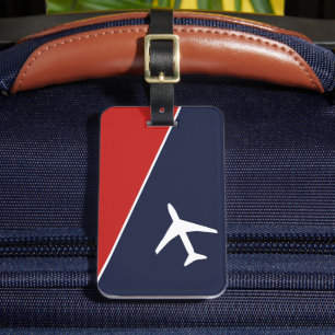 Étiquette À Bagage Funky White Plane Avion Pilote