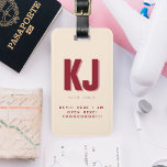 Étiquette À Bagage Funny Bold Personnalisé Monogramme<br><div class="desc">Design moderne avec typographie rouge audacieuse sur arrière - plan rose vif. Peut être customisé à n'importe quelle couleur. Il n’est pas meilleur que ce combo couleur. Moderne et amusant, les étonnantes nuances de rose et de rouge pomme bonbon sont absolument charmants et sucrés! Ajoutez vos coordonnées à l'arrière ou...</div>