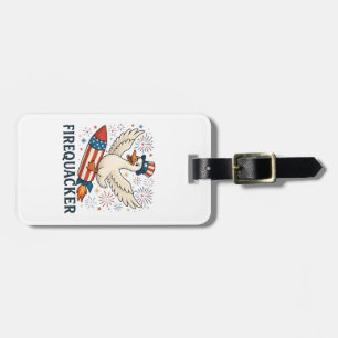 Étiquette À Bagage Funny Rubber Duck USA Patriotic Firequacker 4e