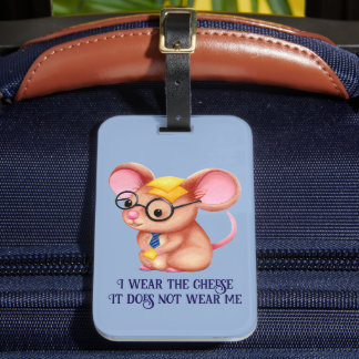 Étiquette À Bagage Furry Cheese Man Business Mouse Tie Glasses Nerdy