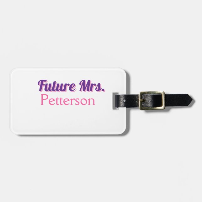 Étiquette À Bagage Future Mme ajoutez nombride enterrement de vie de  (Devant horizontal)