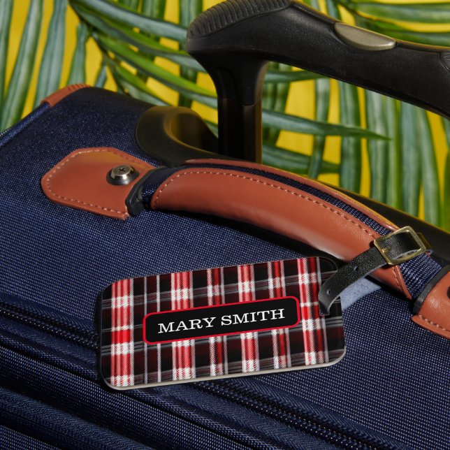 Étiquette À Bagage Gamme Abstraite Red Black (Insitu Rectoal 3)