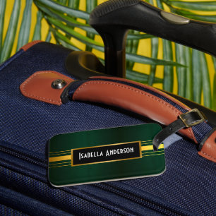 Étiquette À Bagage Gamme de textiles de luxe tendance Green Gold