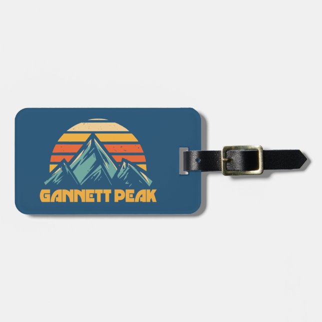 Étiquette À Bagage Gannett Peak Retro Turquoise (Devant horizontal)