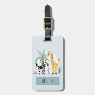 Étiquette À Bagage Garçons Cute Safari Animaux Giraffe Nom Enfants