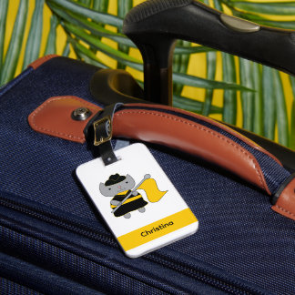 Étiquette À Bagage Garde de couleur Grise Chat Noir Jaune Personnalis