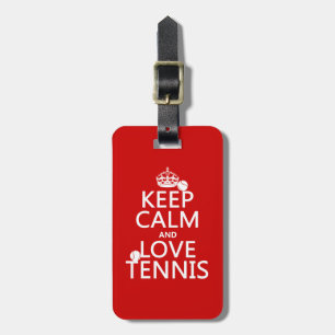 Étiquette À Bagage Gardez le calme et aimez le tennis
