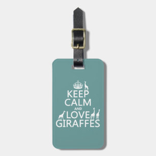 Étiquette À Bagage Gardez le calme et aimez les girafes (toute