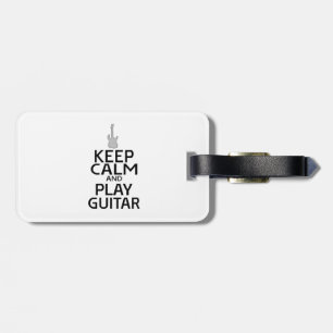 Étiquette À Bagage Gardez le calme et jouez à la guitare électrique -