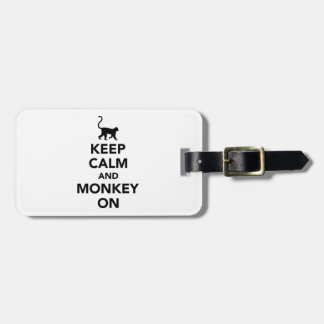 Étiquette À Bagage Gardez le calme et le singe dessus