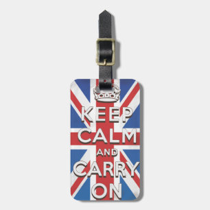 Étiquette À Bagage Gardez votre calme et continuez Drapeau britanniqu