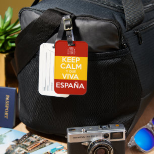 Étiquette À Bagage Gardez votre calme et vive l'Espagne