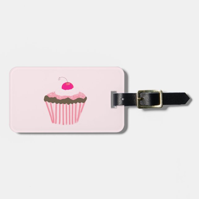 Étiquette À Bagage Gâteau Avec Cerise (Devant horizontal)