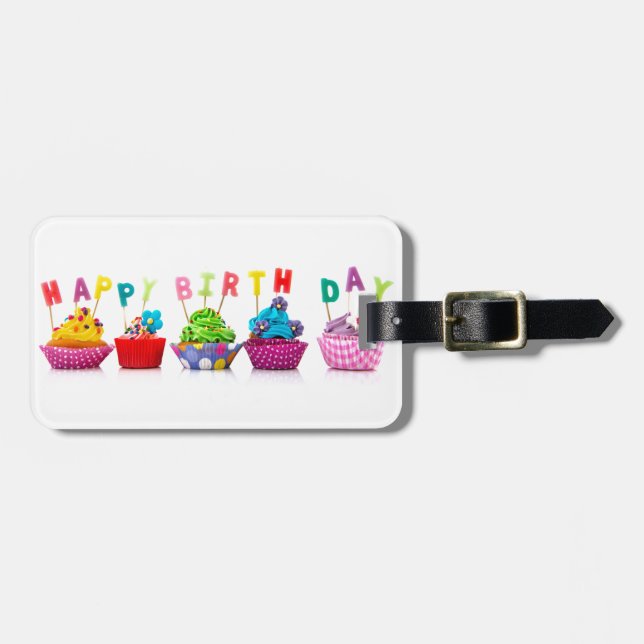 Étiquette À Bagage Gâteaux d'anniversaire (Devant horizontal)