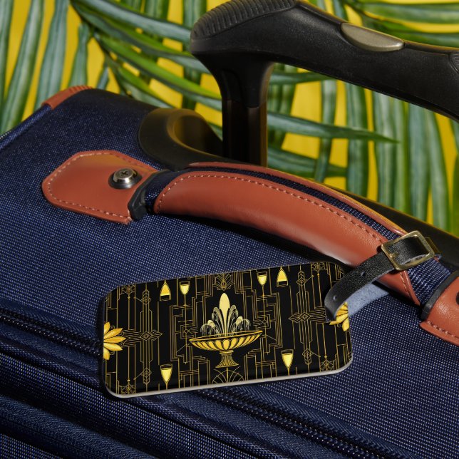Étiquette À Bagage Gatsby noir or élégant (Insitu Rectoal 3)