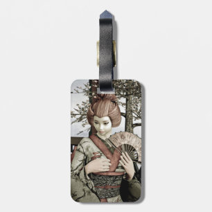 Étiquette À Bagage Geisha Vintage
