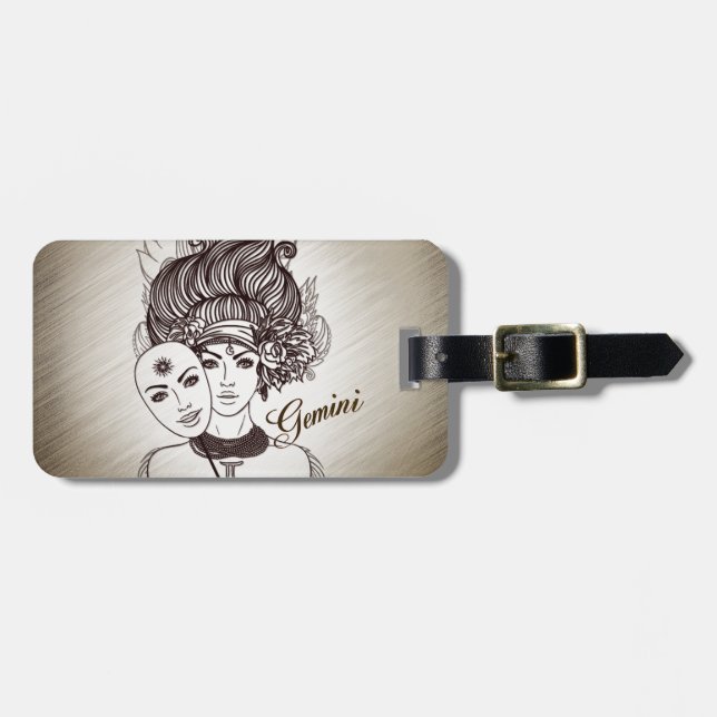 Étiquette À Bagage Gemini Masqué Lady Zodiac (Devant horizontal)