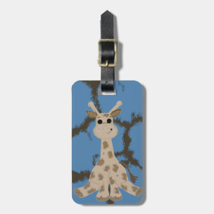 Étiquette À Bagage Girafe assise cool