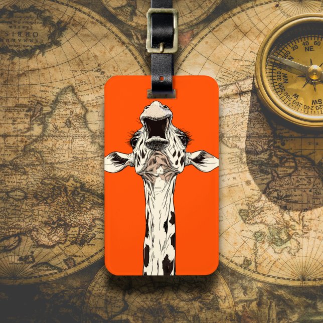 Étiquette À Bagage Girafe Drôle (Créateur téléchargé)